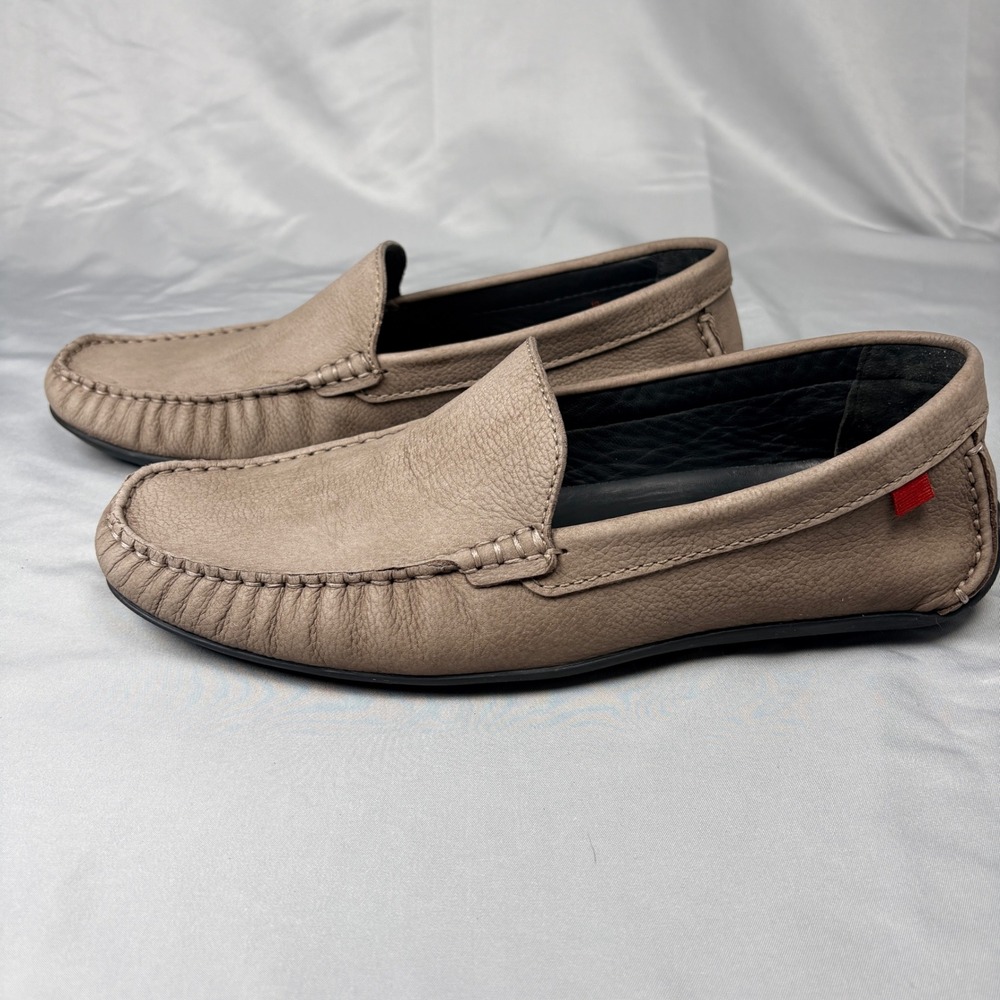 Marc Joseph New York Mens Leather Loafers Taupe Tan Brazil Moccasins Size 10